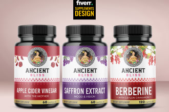 create a professional and custom supplement label design
