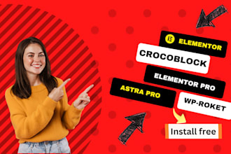 install elementor pro,  crocoblock,  wp rocket, astra pro