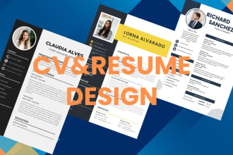 design, rewrite professional CV, resume, cover letter
