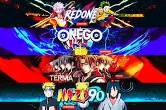 create custom anime banner and logo for your youtube channel