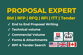 prepare an outstanding bid proposal for your rfp, rfq and tender
