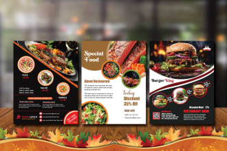 do food flyer, poster, food menu, restaurant menu, menu card, takeaway design