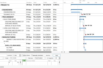 prepare gantt chart, schedule and s curve on ms project