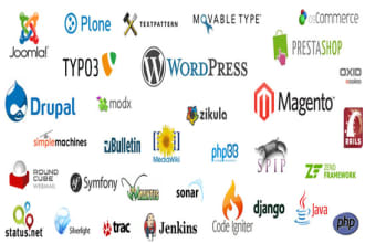 do laravel, wordpress, woocommerce, yii, reactjs, shopware