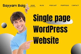 design a professional single page wordpress website, landing page elementor