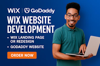do wix website development, wix landing page, redesign godaddy website, godaddy