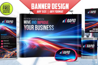 design banner, pop up, backdrop, retractable for trade show and exhibition