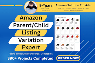 create amazon parent child listing via flat file listing variations