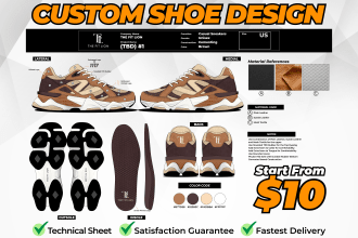 make a custom shoe or sneaker design with tech pack