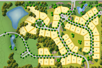render site plan, plat map, campground map, rv park