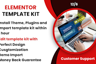 do elementor pro template kit import website creation