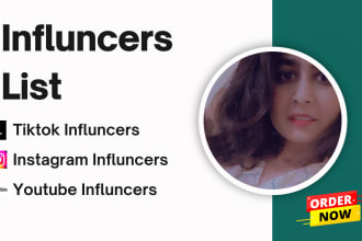 find best instagram, youtube, tiktok influencers list for influencer marketing