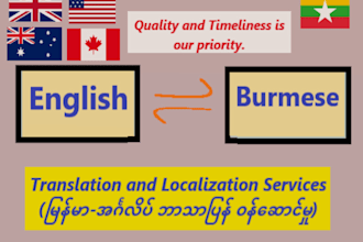 translate edit and proofread english and burmese