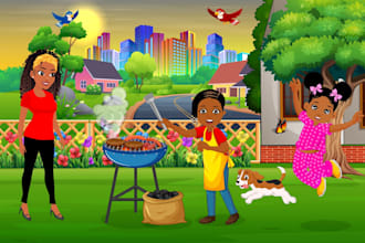 do african american children story book illustration and children book cover
