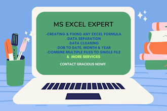 create, fix any excel formula, separate, clean, merge the data in ms excel