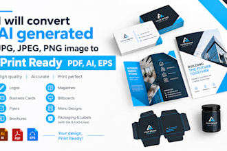 convert ai generated image to print ready PDF, ai, eps, dxf, svg