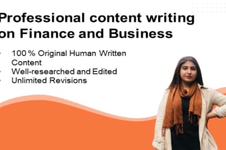 write a professional business or finance article
