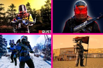 do attractive rust youtbe thumbnail or banner in 3 hours