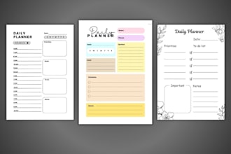 design custom  planners or journal interiors and covers for amazon kdp