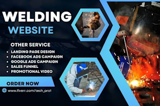 design construction website roofing welding iron work landing page plumbing lead