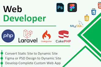 develop your web application using laravel, codeigniter or core PHP