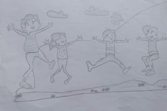 concept base pencil hand drawing, sketch, image to line art