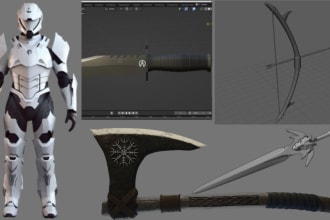 design 3d sword knife model axe props dagger armor armour for printable cosplay