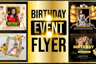 design birthday flyer design,dj,concert flyer,party flyer,event flyer designs