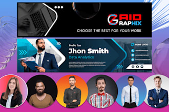 edit your profile image, facebook, linkedin, youtube banners and podcast cover
