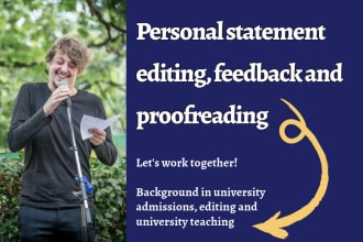 edit your personal statement, admissions essay or statement of purpose