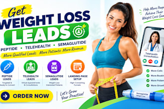get weight loss leads peptide telehealth semaglutide loss weight landing page