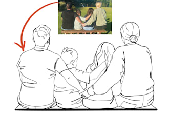 draw a minimalist line art portrait from your photo