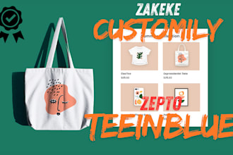 create premium teeinblue customily zakeke and zepto design