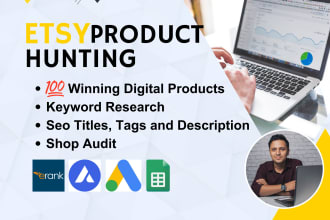 do digital products hunting, listings, etsy SEO, etsy product description