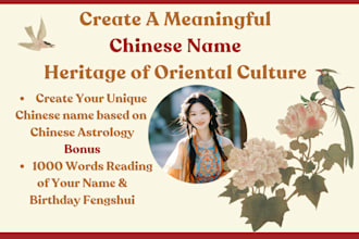 create a meaningful chinese name based on chinese astrology