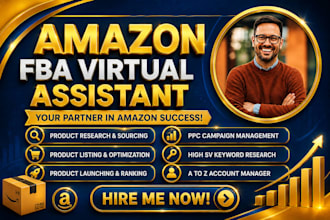 be your professional amazon fba virtual assistant VA SEO PPC account manager