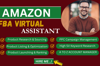 be your professional amazon fba virtual assistant VA SEO PPC account manager