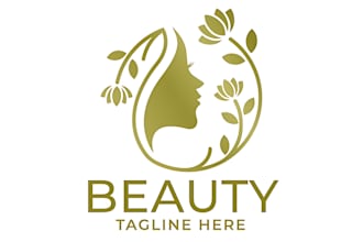 make modern boho line art beauty woman logo design