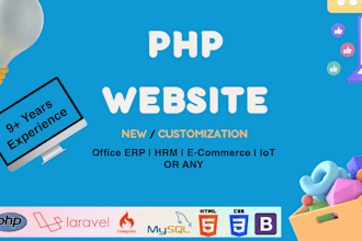 develop or customize your dream project using PHP, laravel and mysql