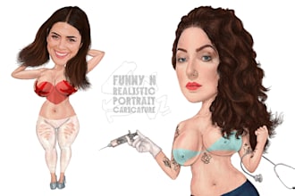 draw a custom big head cartoon caricature from your photo