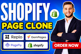 clone a shopify landing page, advertorial page, listicle page, or product page