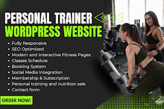 design personal trainer, yoga, gym, and fitness website
