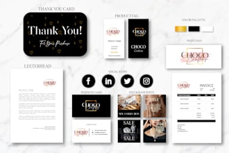 design luxury businesses signature logo and complete branding kit for you