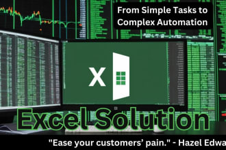provide any excel solution from simple tasks to complex