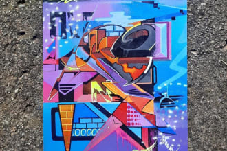 create a t shirt design with a custom graffiti illustration