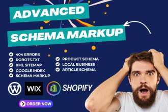 setup schema markup, 404 errors, robot txt and xml sitemap google index issues