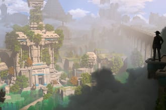 create 3d or 2d, fantasy, scifi, realistic environment concept art