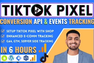 setup tik tok pixel, tiktok pixel API, tiktok events API tracking via gtm, ga4
