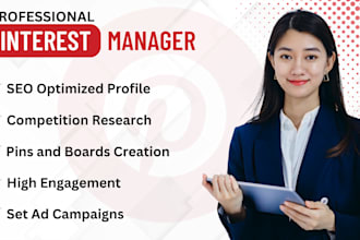 manage pinterest account with SEO optimized pins and boards