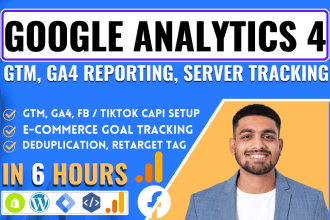 setup google analytics 4, ga4 ecommerce tracking with ga4 server side tracking